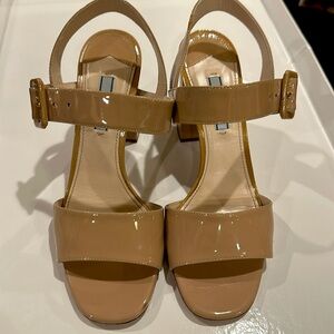 Prada nude leather sandals, gently worn. Size 37.5